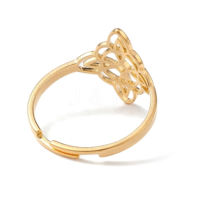Sailor's Knot 304 Stainless Steel Hollow Adjustable Ring for Women RJEW-E073-04G-1