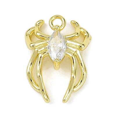 Brass Pave Clear Cubic Zirconia Pendants KK-L238-02G-1