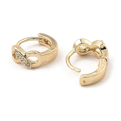 Brass Micro Pave Cubic Zirconia Hoop Earrings EJEW-D078-54KCG-1