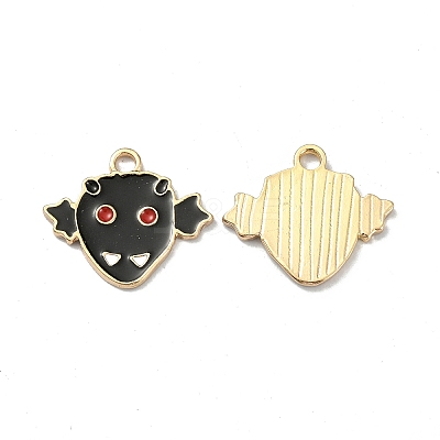 Halloween Light Gold Tone Alloy Enamel Pendants ENAM-P247-27KCG-1