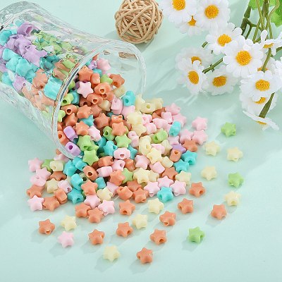 1500Pcs 6 Colors Opaque Acrylic Beads MACR-SZ0001-90A-1