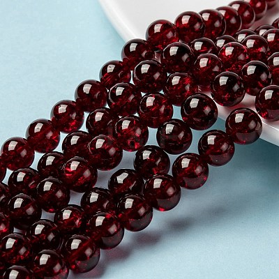 Crackle Glass Beads Strands CCG-Q001-10mm-18-1