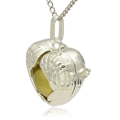 Silver Color Plated Brass Hollow Heart Cage Pendants KK-J241-01S-1