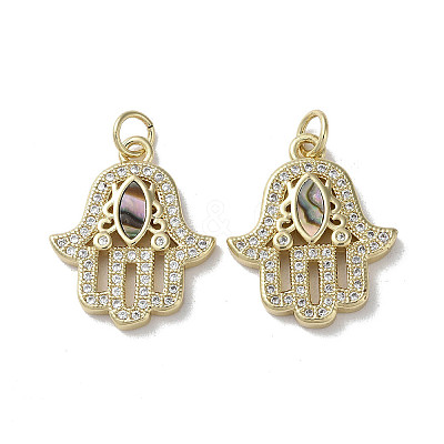 Brass Micro Pave Cubic Zirconia Pendants KK-G485-22E-G-1