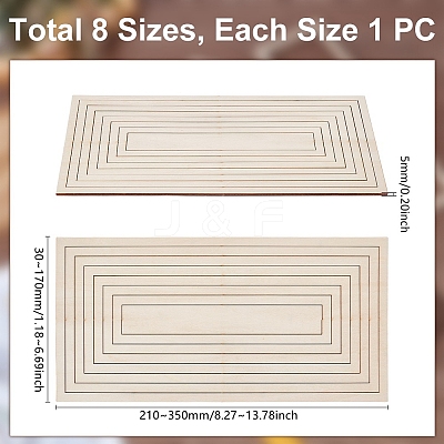 Wooden Concentric Geometric Figure Rail Set WOOD-WH0050-038A-1