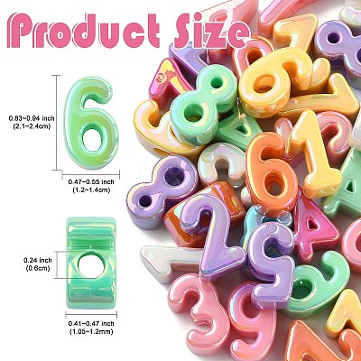 50Pcs 10 Styles Opaque UV Plating Acrylic Beads PACR-CJ0001-49-1
