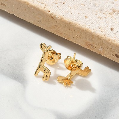 304 Stainless Steel Stud Earrings for Women STAS-Z117-15G-01-1