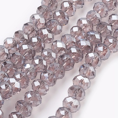 Electroplate Glass Beads Strands X-GLAA-K027-PL-A01-1