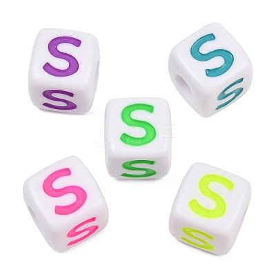 Opaque Acrylic Enamel European Beads AC-ACBA1794-04S-1