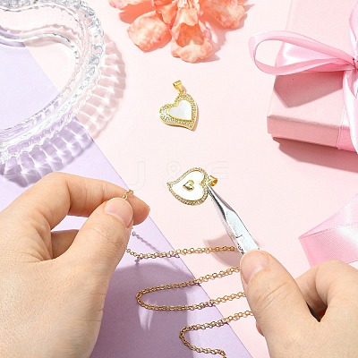 2Pcs 2 Styles Brass Pave Natural Shell Pendants KK-CJ0003-40A-1