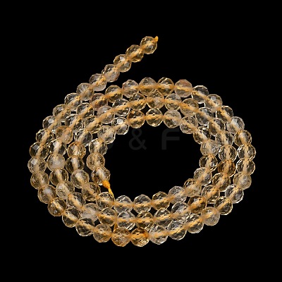 Heated Natural Citrine Beads Strands GG-CBA77FB-B10-4mm-1