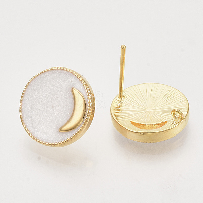 Brass Stud Earring Findings KK-N216-37G-03-NF-1