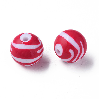 Opaque Striped Acrylic Beads MACR-S373-27B-03-1