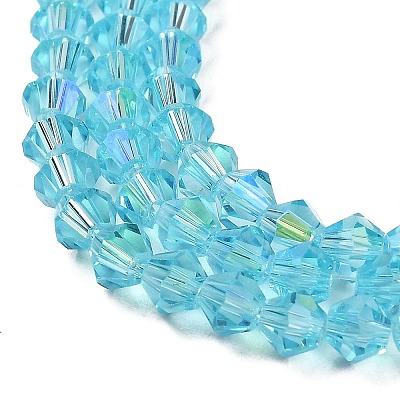 Transparent Electroplate Glass Beads Strands GLAA-F029-2mm-D20-1