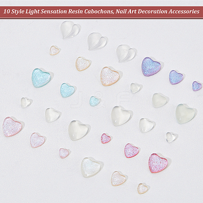 10 Style Light Sensation Resin Cabochons MRMJ-OC0001-49-1