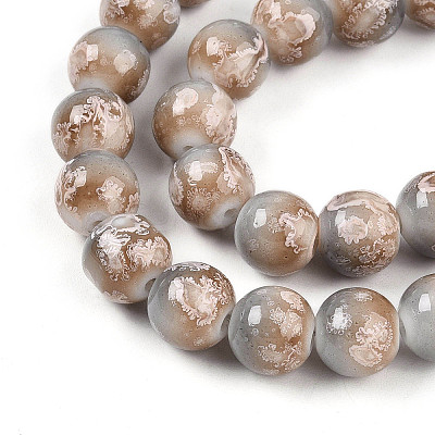 Baking Paint Glass Beads Strands DGLA-N008-10mm-08-1
