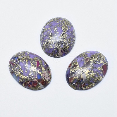 Brass Line Regalite/Imperial Jasper/Sea Sediment Jasper Cabochons X-G-E464-42B-1