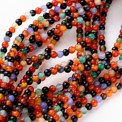 Color Agate Beads Strands GSR4mmC136-1