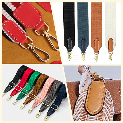 8 Bags 8 Colors Cowhide Purse Suspension Clasps Bag Strap Connector Fabric PURS-CL0001-04B-1