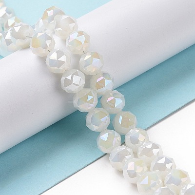 Electroplate Opaque Glass Beads Strands EGLA-H101-01F-1