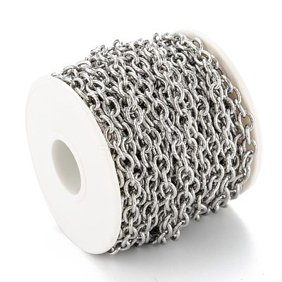 Tarnish Resistant 304 Stainless Steel Textured Cable Chains CHS-O010-04P-1