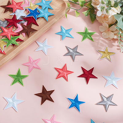 40Pcs 10 Colors Computerized Embroidery Cloth Self Adhesive Patches PATC-HY0001-68-1