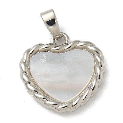 Rack Plating Brass Pave Shell Pendants KK-K392-52P-1