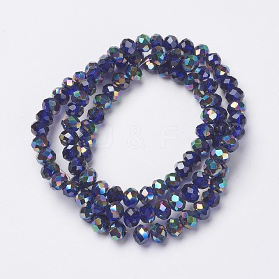 Electroplate Transparent Glass Beads Strands EGLA-A034-T6mm-Q08-1