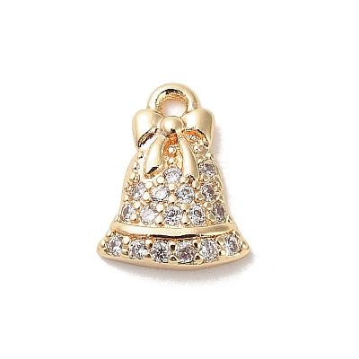 Brass Micro Pave Cubic Zirconia Charms KK-D427-05B-G-1