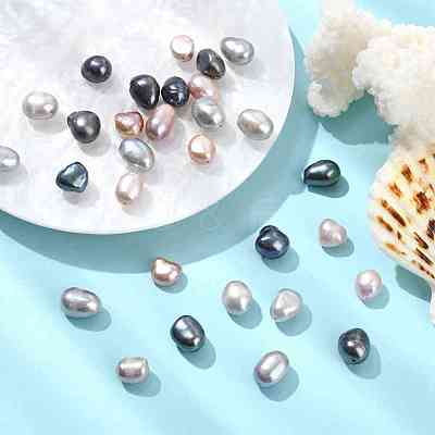 30Pcs 3 Colors Natural Cultured Freshwater Pearl Beads PEAR-YW001-02-1