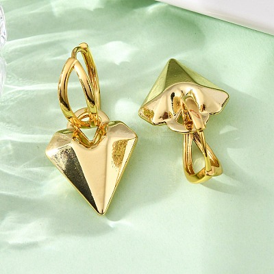 Heart Brass Hoop Earrings EJEW-D322-12G-02-1