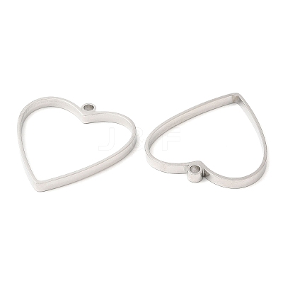 Non-Tarnish 304 Stainless Steel Open Back Bezel Heart Pendants STAS-Z040-03P-1