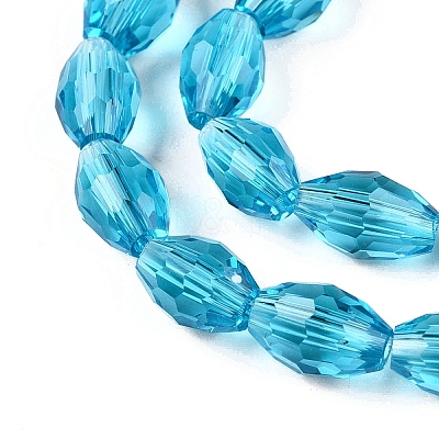 Transparent Glass Beads Strands EGLA-A037-T6x8mm-D03-1