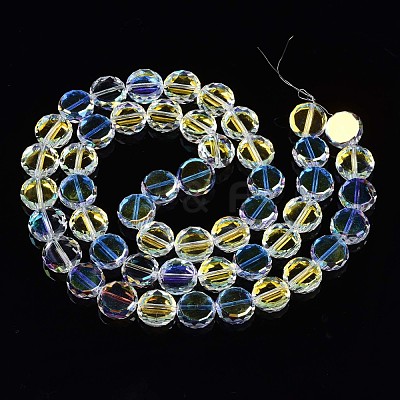 Electroplate Transparent Glass Beads Strands EGLA-N002-23A-B01-1