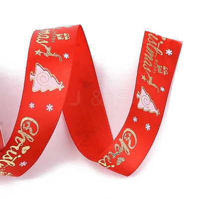 25 Yards Christmas Theme Printed Polyester Ribbon OCOR-C004-04E-1