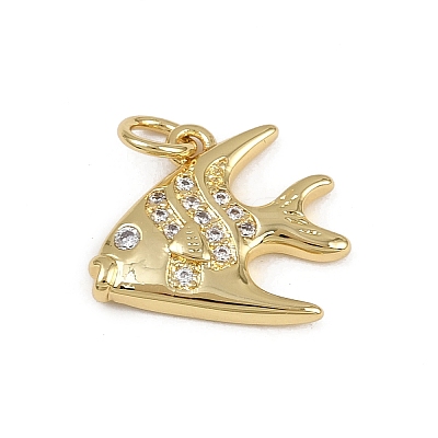 Brass Micro Pave Cubic Zirconia Pendants KK-Z120-01G-01-1