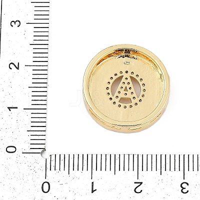 Brass Micro Pave Cubic Zirconia Slide Charms KK-I723-51G-01-1