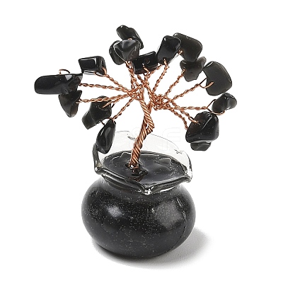 Natural & Synthetic Gemstone Chips Tree of Life Decorations DJEW-Z007-02-1