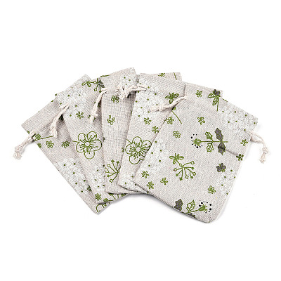 Polycotton(Polyester Cotton) Packing Pouches Drawstring Bags ABAG-T006-A07-1