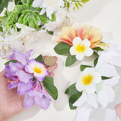 3Pcs 3 Colors Cloth Alligator Hair Clips OHAR-CN001-04-1