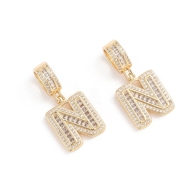 Brass Micro Pave Cubic Zirconia Pendants ZIRC-G165-13G-N-1
