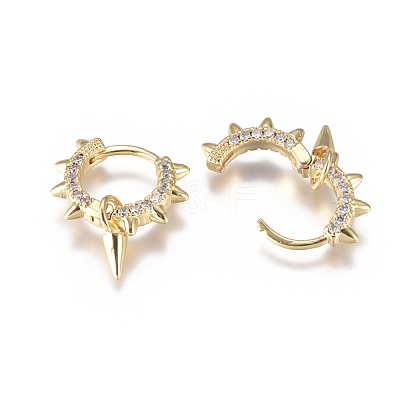 Punk Style Brass Huggie Hoop Earrings X-EJEW-L231-24G-1