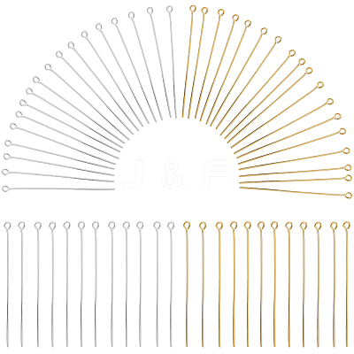 600Pcs 2 Colors Brass Eye Pin KK-SP0001-68D-1