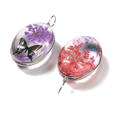 Transparent Glass Pendants GLAA-M048-07-1
