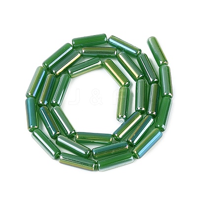 Electroplate Imitation Jade Glass Beads Strands EGLA-Q132-02A-A01-1