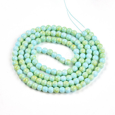 Baking Paint Glass Beads Strands DGLA-N003-6mm-C04-1