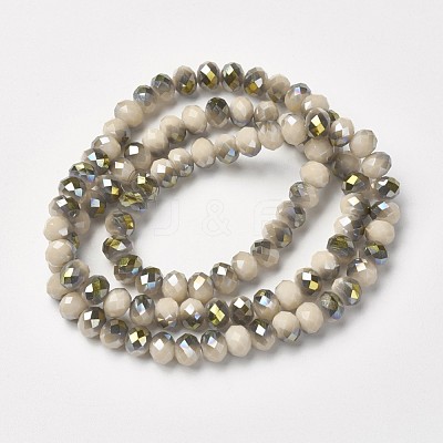 Electroplate Opaque Glass Beads Strands EGLA-A034-P4mm-S17-1
