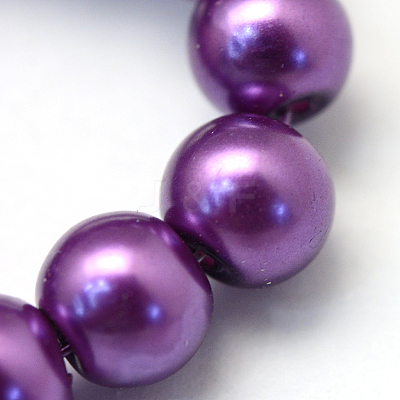 Baking Paint Pearlized Glass Pearl Round Bead Strands HY-Q003-6mm-37-1