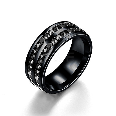 201 Stainless Steel Rhinestone Finger Ring FS-WGE7DD5-09-1