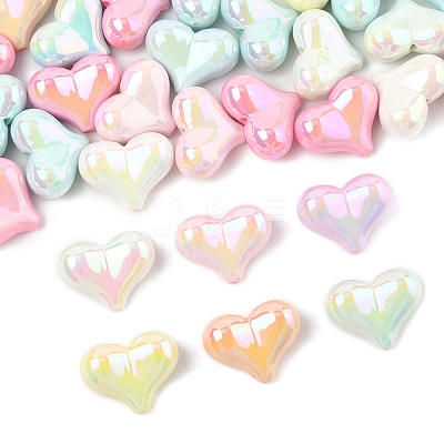40Pcs UV Plating Opaque Acrylic Beads OACR-FS0002-20-1